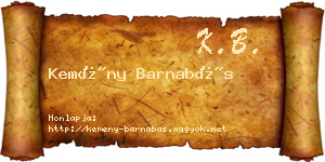 Kemény Barnabás névjegykártya