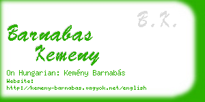 barnabas kemeny business card
