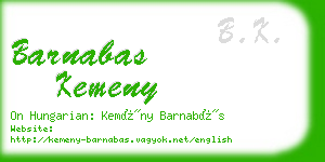 barnabas kemeny business card